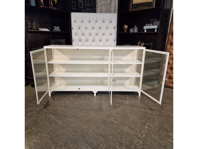 Vitrinekast chesterfield, chesterfield, wit - afbeelding 5 van  6