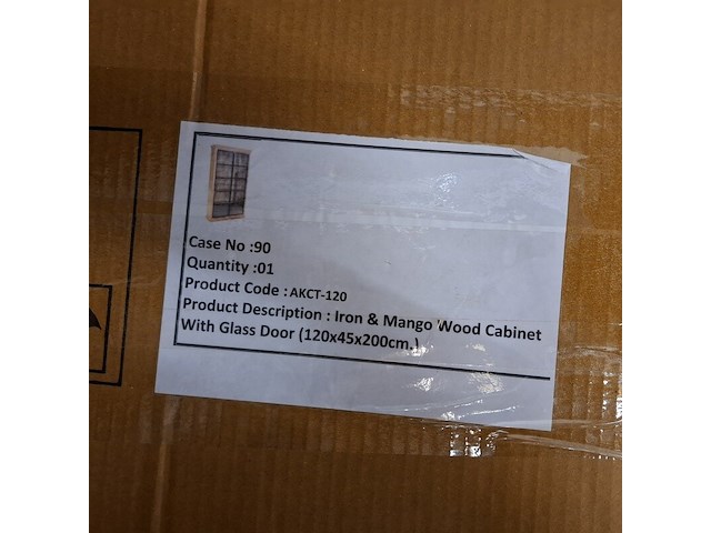 Vitrinekast, mangohout - afbeelding 2 van  3