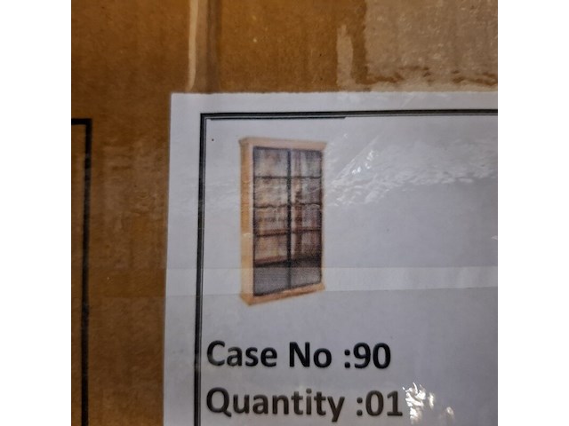 Vitrinekast, mangohout - afbeelding 1 van  3