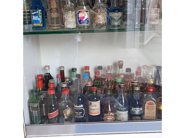 Vitrinekast met miniatuur drankflesjes - afbeelding 4 van  7