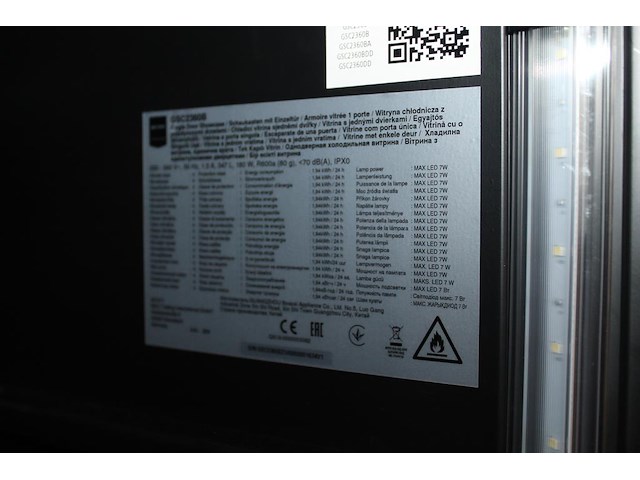 Vitrinekoelkast metro professional. afmeting 62 x 64 x 174 cm. - afbeelding 4 van  4