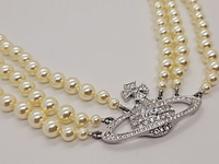 Vivienne westwood parelketting met steentjes - afbeelding 2 van  9