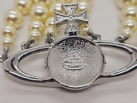 Vivienne westwood parelketting met steentjes - afbeelding 7 van  9