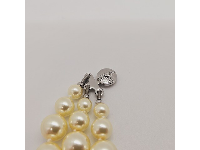 Vivienne westwood parelketting met steentjes - afbeelding 8 van  9