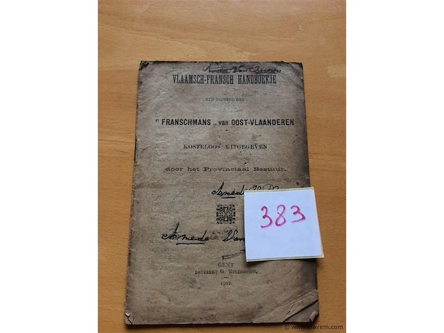 Vlaams-frans handboekje 1902. - afbeelding 1 van  3
