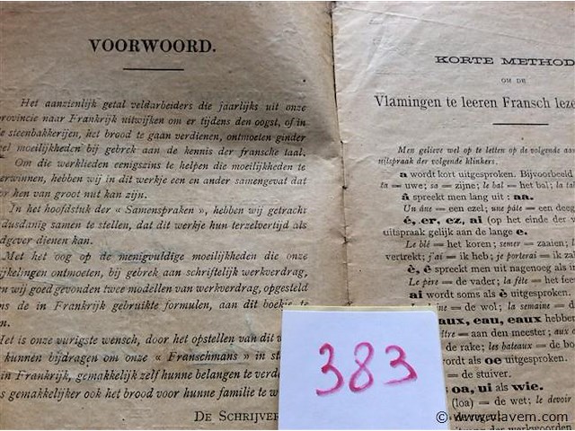 Vlaams-frans handboekje 1902. - afbeelding 2 van  3