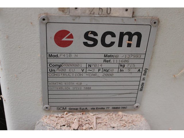 Vlakbank scm f410n. bouwjaar 2000. let op: exclusief stofafzuiging. - afbeelding 4 van  5
