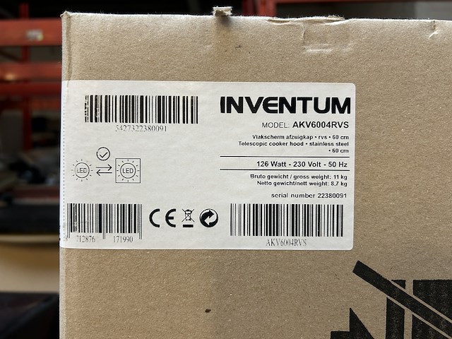 Vlakscherm afzuigkap 60cm inventum, akv6004rvs - afbeelding 3 van  3