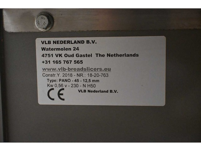 Vlb pano 45 - 12,5mm rvs automatische broodsnijmachine - afbeelding 5 van  6