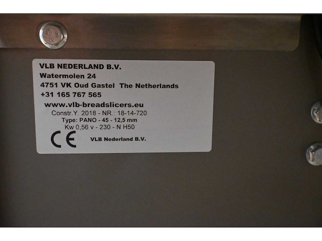 Vlb pano 45 - 12,5mm rvs automatische broodsnijmachine - afbeelding 6 van  6