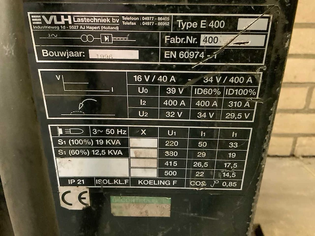 Vlh e 400s mig lasapparaat met regelunit op zwenkarm - afbeelding 5 van  10