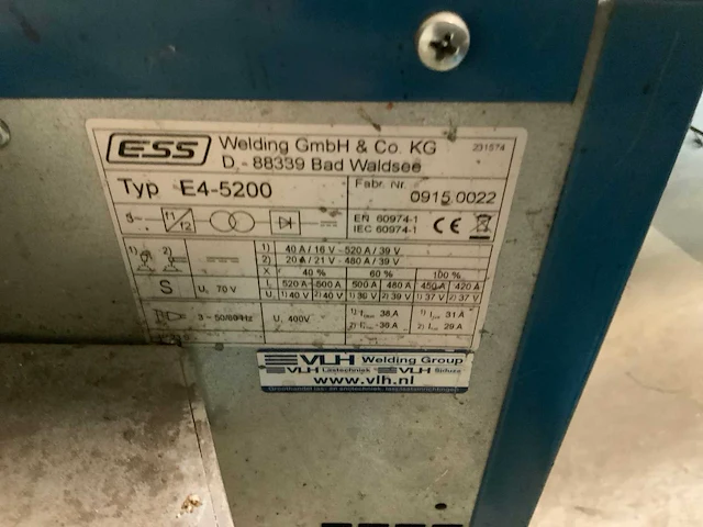 Vlh ess e4-5200/k4-800 mig lasapparaat - afbeelding 8 van  9