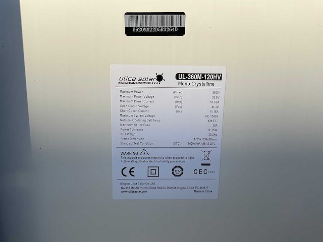 Vlica solar - set van 8 zonnepanelen (360 wp) - solax 2.5 omvormer - afbeelding 4 van  6