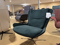Vlinderfauteuil, groen veloursstof, chromen poot - afbeelding 2 van  4