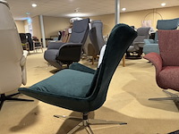 Vlinderfauteuil, groen veloursstof, chromen poot - afbeelding 4 van  4