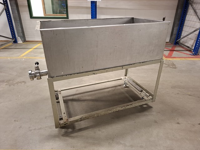 Vloeistofbak op verrijdbaar onderstel rvs/metaal - afbeelding 1 van  5