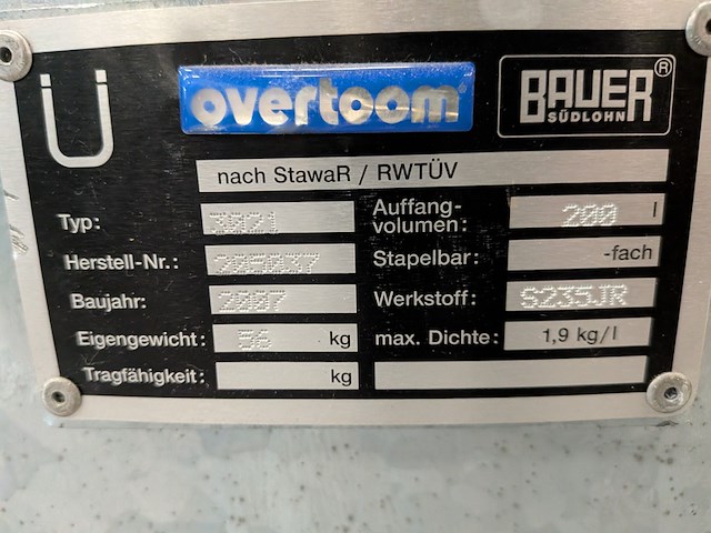 Vloeistoflekbak met stelling bauer, 3021, bouwjaar 2007 - afbeelding 8 van  10