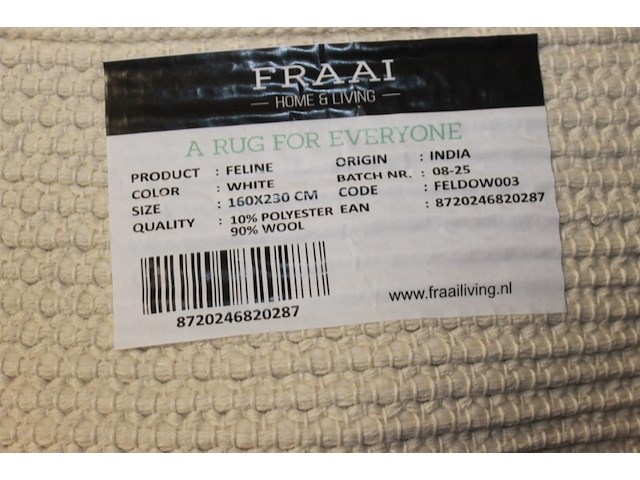 Vloer kleed 160x230 wit - afbeelding 4 van  7