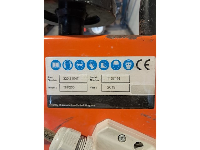 Vloerfreesmachine 230v trelawny, tfp200 230v, bouwjaar 2019 - afbeelding 6 van  18