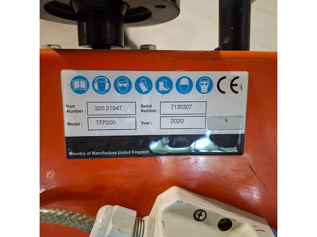 Vloerfreesmachine 230v trelawny, tfp200 230v, bouwjaar 2020 - afbeelding 9 van  9