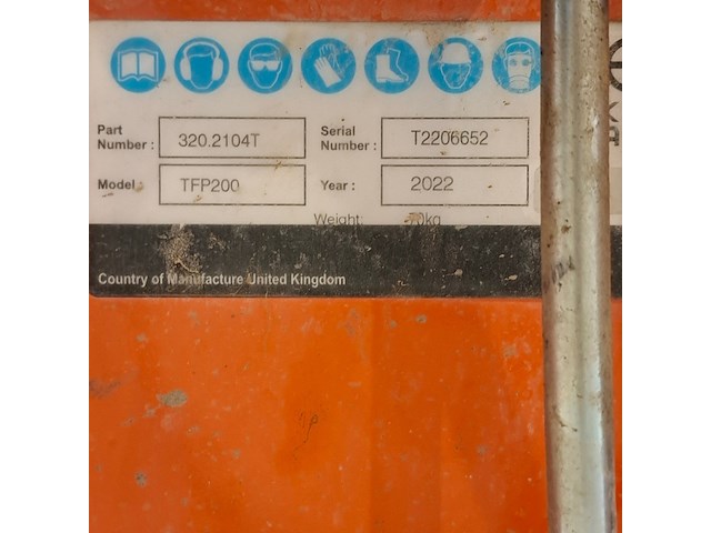Vloerfreesmachine 230v trelawny, tfp200 230v, bouwjaar 2022 - afbeelding 8 van  10