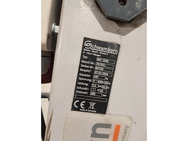 Vloerfreesmachine 250mm 400v, schwamborn, bef 250, 2019 - afbeelding 8 van  19