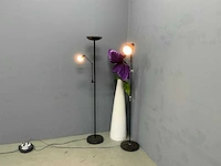 Vloerlamp (2x) met kunstplant met pot