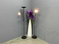Vloerlamp (2x) met kunstplant met pot - afbeelding 2 van  9