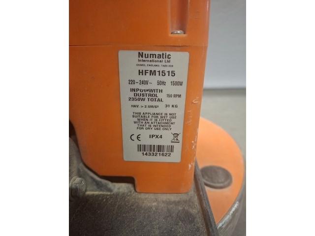 Vloerschuurmachine roterend 230v numatic, hfm 1515, bouwjaar 2014 - afbeelding 7 van  8