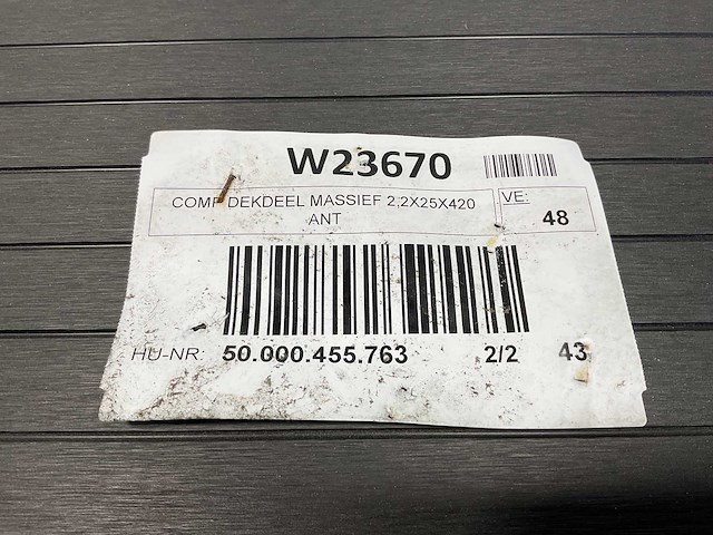 Vlonderplank composiet massief 420x25x2,2 cm antraciet (15x) - afbeelding 7 van  8