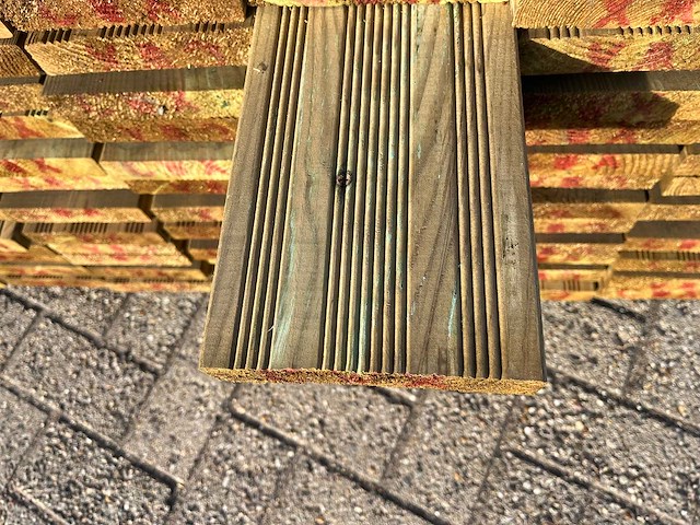 Vlonderplanken geïmpregneerd, 4800x145mm 98 stuks 470m1 nieuw ongebruikt - afbeelding 3 van  3