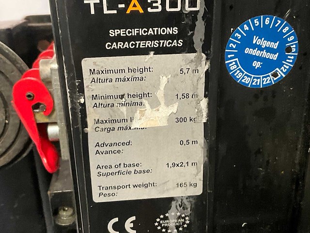 Vmb tla-300 towerlift (2x) - afbeelding 10 van  10