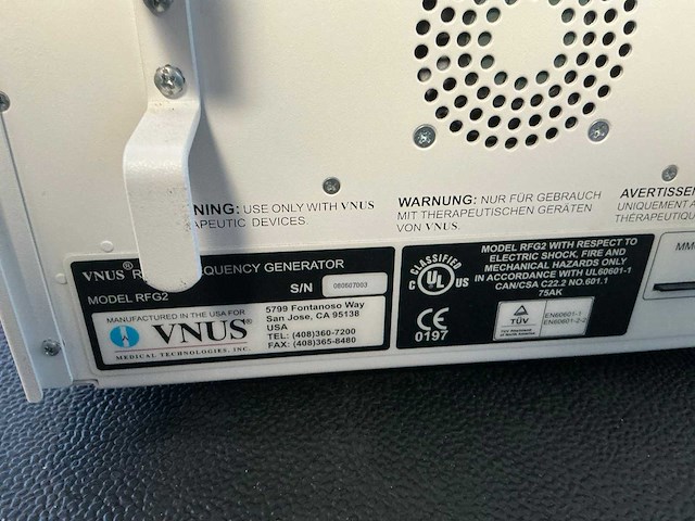 Vnus rfg2 radiofrequentie generator - afbeelding 4 van  4