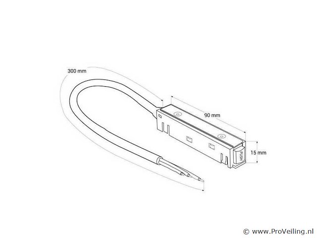 Voedingsconnector met kabel voor magnetische rail - 48v (x4) - afbeelding 3 van  3