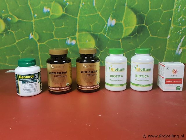 Voedingssupplementen, diverse soorten o.a. duivelsklauw, biotica & collageensupplementfles collagen aminolock original - afbeelding 1 van  15