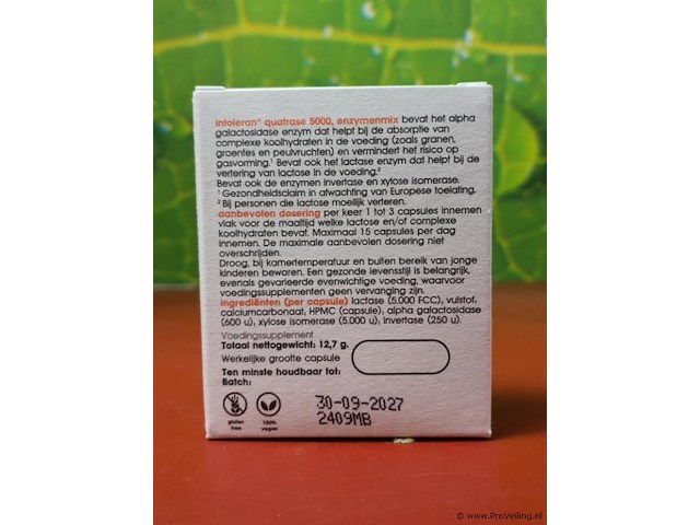Voedingsupplementen, diverse soorten o.a. intoleran gut support duo & quatrase 5000 enzymenmix - afbeelding 13 van  13