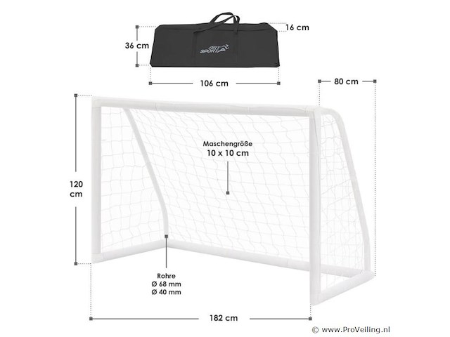 Voetbaldoel / goal 180 x 120 incl. net & tas - afbeelding 7 van  14