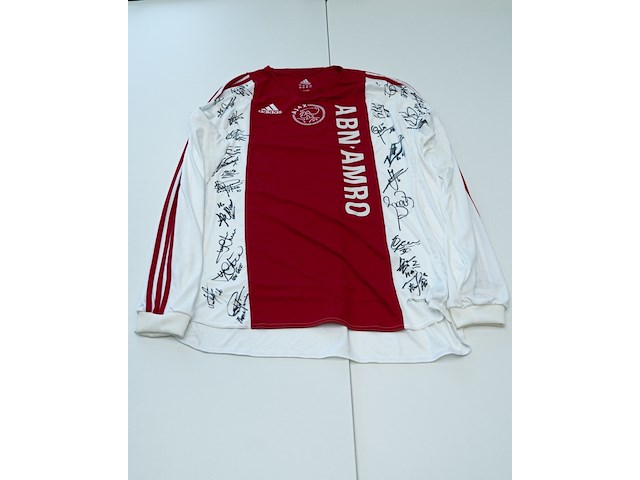 Voetbalshirt ajax selectie 2007, adidas, rood/wit, gesigneerd, xl - afbeelding 1 van  2