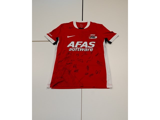 Voetbalshirt az alkmaar nike, rood, gesigneerd, l - afbeelding 1 van  2