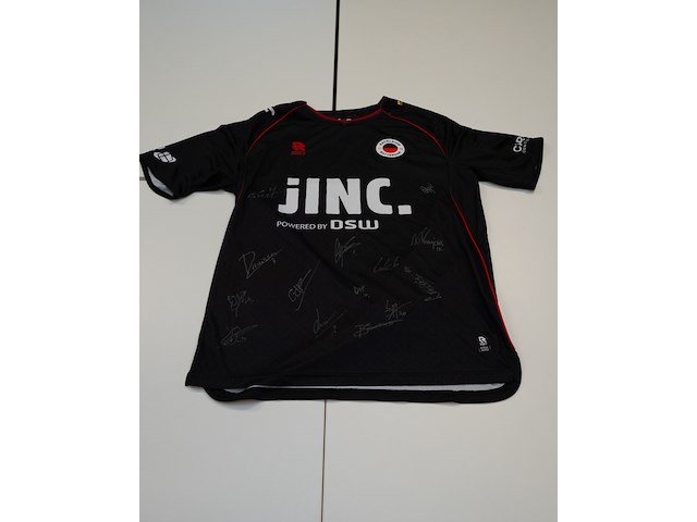 Voetbalshirt excelsior robey, zwart/wit, gesigneerd, l - afbeelding 1 van  2