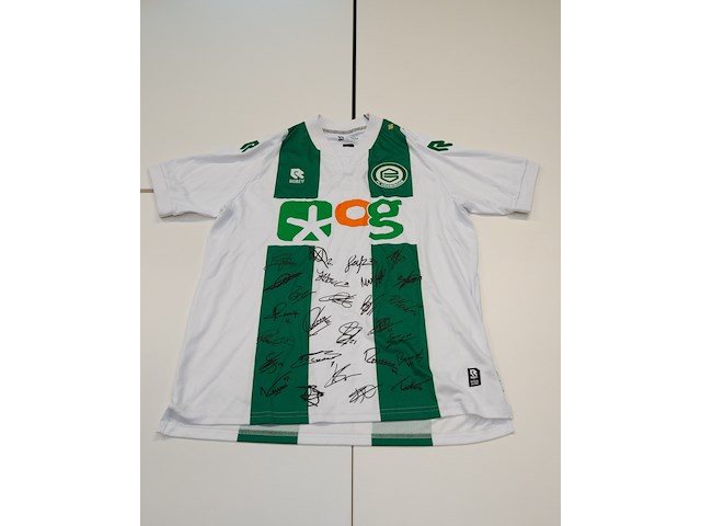 Voetbalshirt fc groningen robey, groen/wit, gesigneerd, m - afbeelding 1 van  2