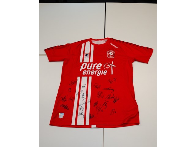 Voetbalshirt fc twente meyba, rood, gesigneerd, l - afbeelding 1 van  2