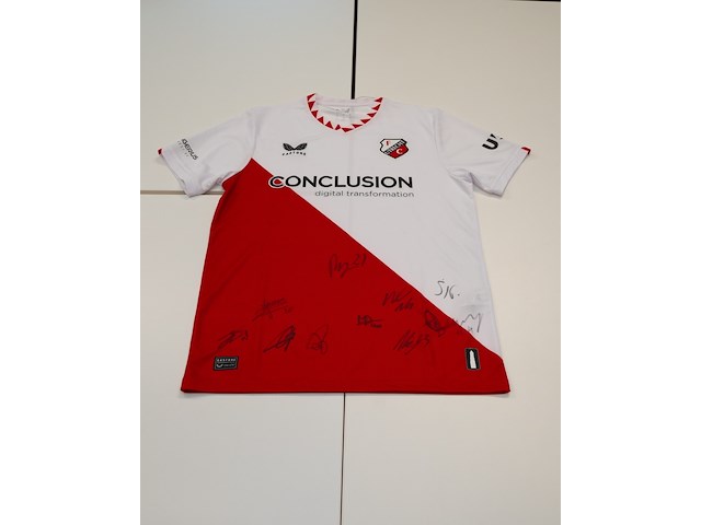 Voetbalshirt fc utrecht, castore, rood/wit, gesigneerd, l - afbeelding 1 van  2