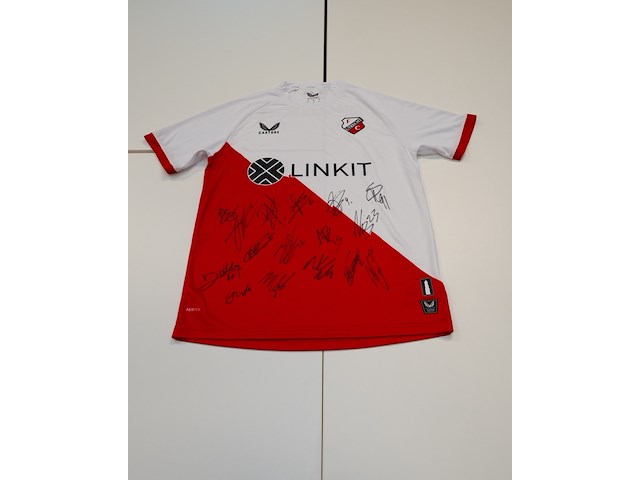 Voetbalshirt fc utrecht, castore, rood/wit, gesigneerd, m - afbeelding 1 van  2