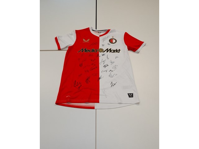 Voetbalshirt feyenoord castore, rood/wit, gesigneerd, l - afbeelding 1 van  3