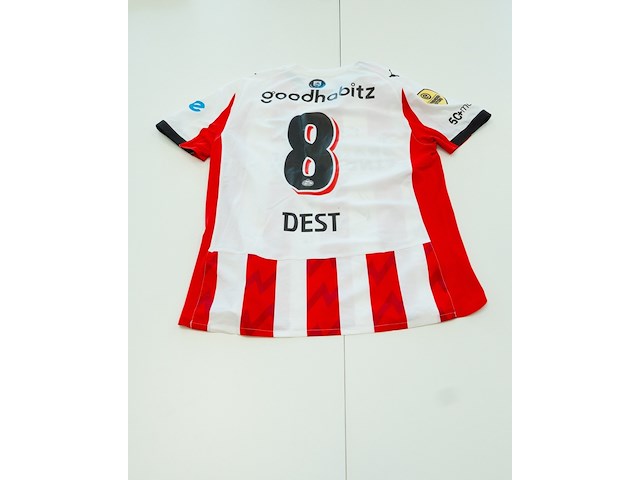Voetbalshirt psv, puma, rood/wit, gesigneerd, m - afbeelding 2 van  2