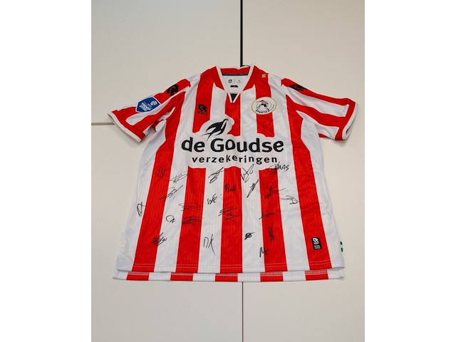 Voetbalshirt sparta rotterdam robey, rood/wit, gesigneerd, m - afbeelding 1 van  2