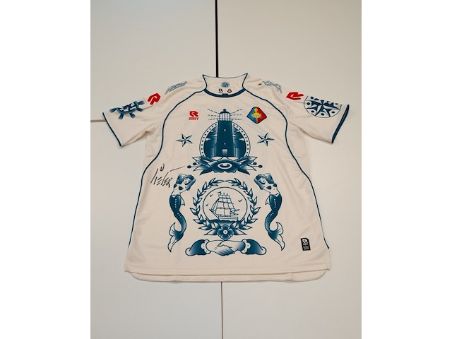 Voetbalshirt telstar robey, wit/blauw, gesigneerd, s - afbeelding 1 van  2