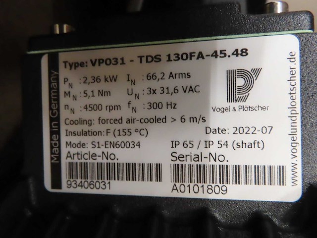 Vogel & plötscher - tds 130fa - aandrijfmotor (11x) - afbeelding 2 van  2