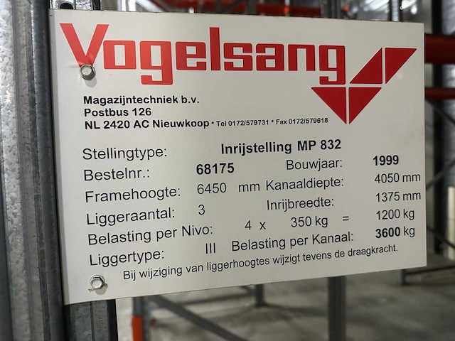 Vogelsang - mp 832 - inrijstelling 280 europallet plaatsen - afbeelding 8 van  10